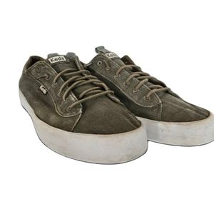 Keds Kickback Olive Organic Cotton Sneakers size 9 WF65545